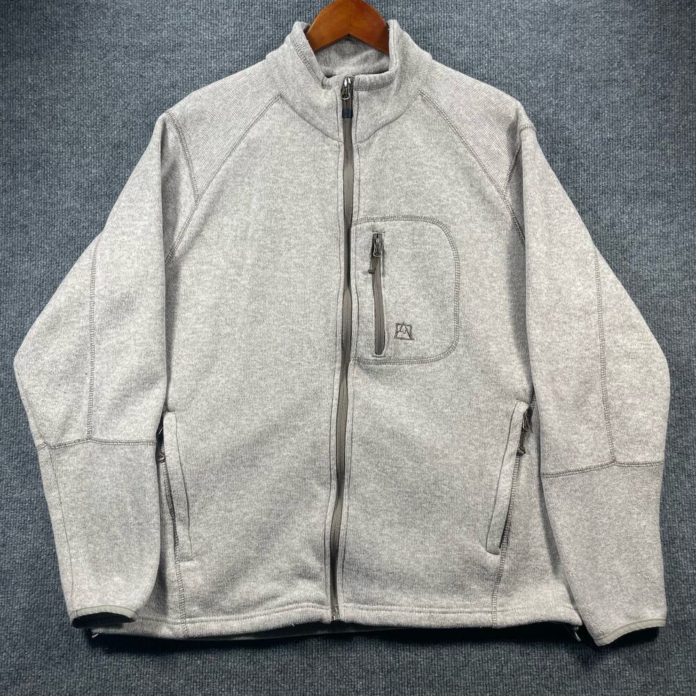 Avalanche Full Zip Fleece Shacket Men's XXL White/Cream Zip Pockets Outdoor